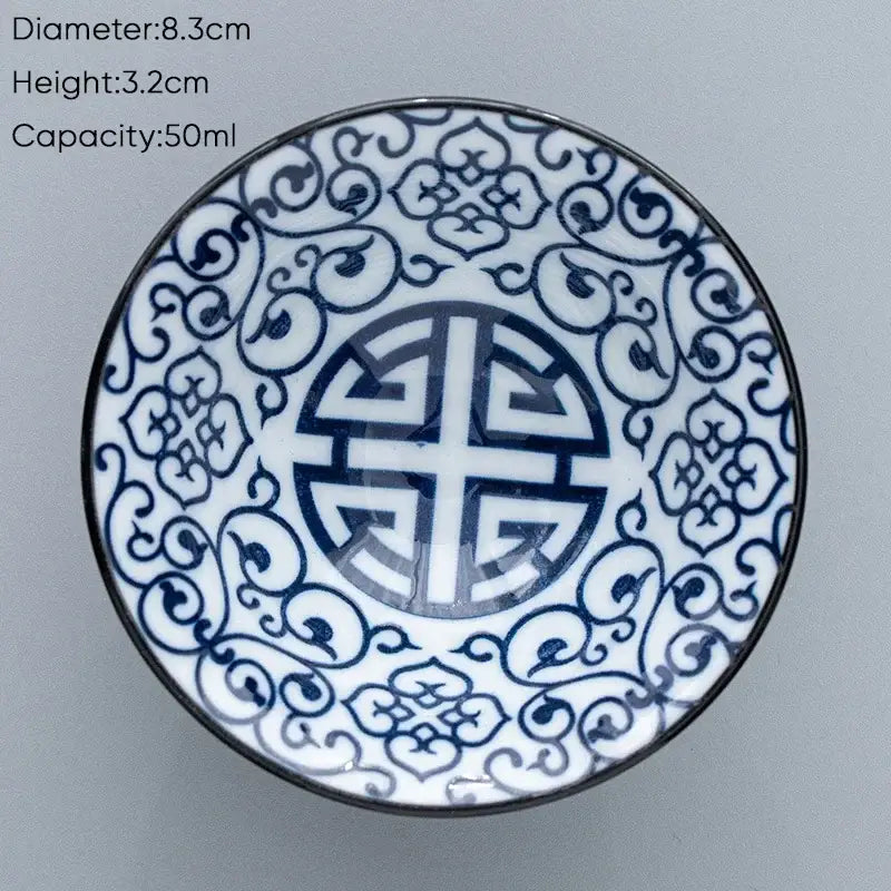 Japanese blue & white ceramic kung fu tea cup set dining room porcelain