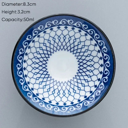 Japanese blue & white ceramic kung fu tea cup set dining room porcelain