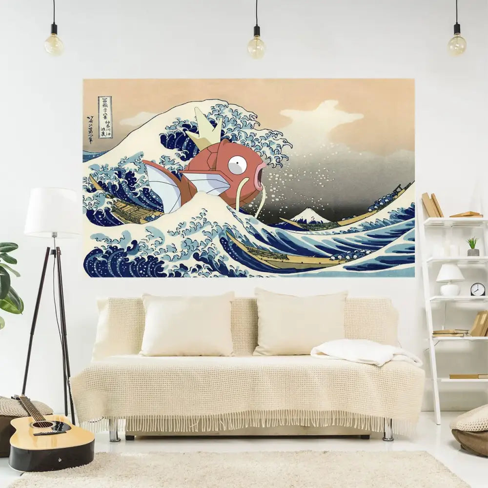 Japanese great wave kanagawa tapestry bedroom wall hanging
