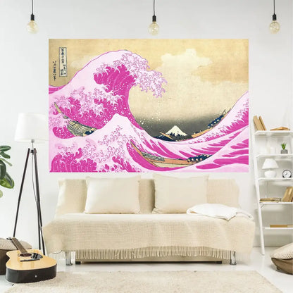 Japanese great wave kanagawa tapestry bedroom wall hanging
