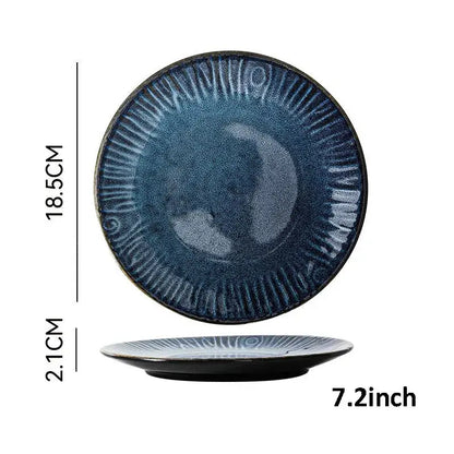 Japanese green textured ceramic dinnerware set dining room bowl