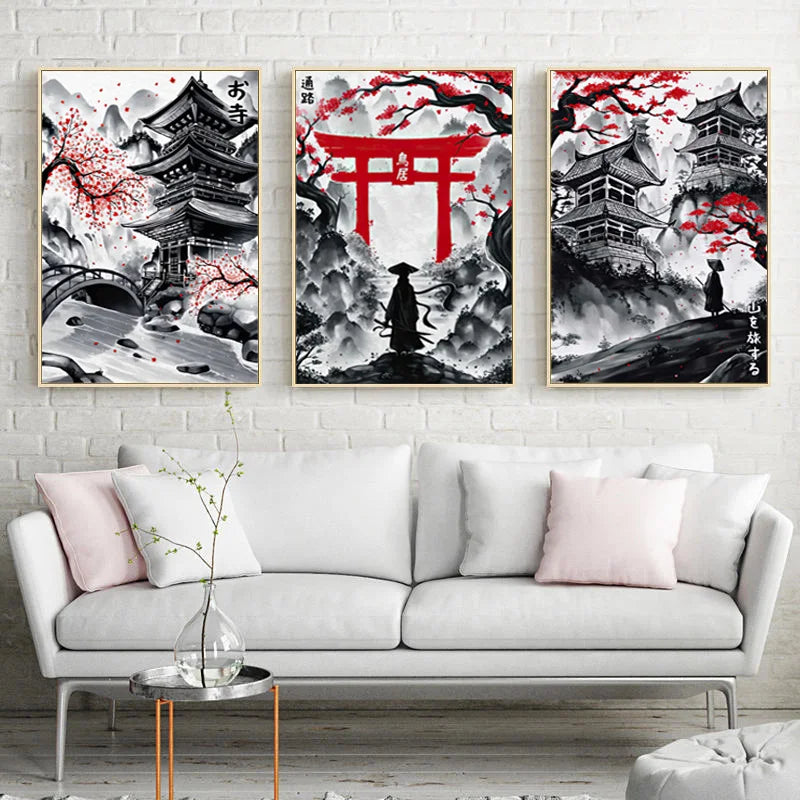 DecorBites™ Japanese Natural Landscape Canvas Wall Art Set