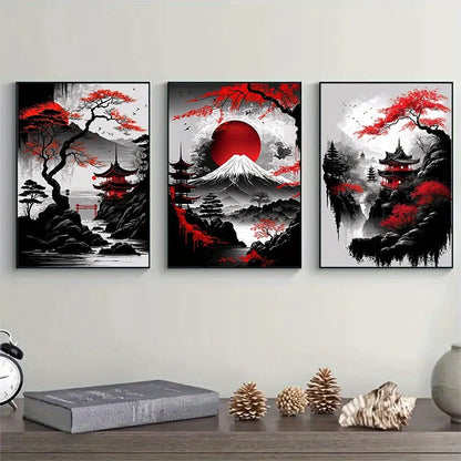 DecorBites™ Japanese Natural Landscape Canvas Wall Art Set