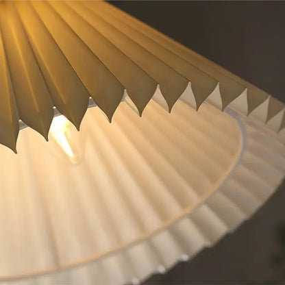 Japanese pleated paper and walnut wood pendant light living room
