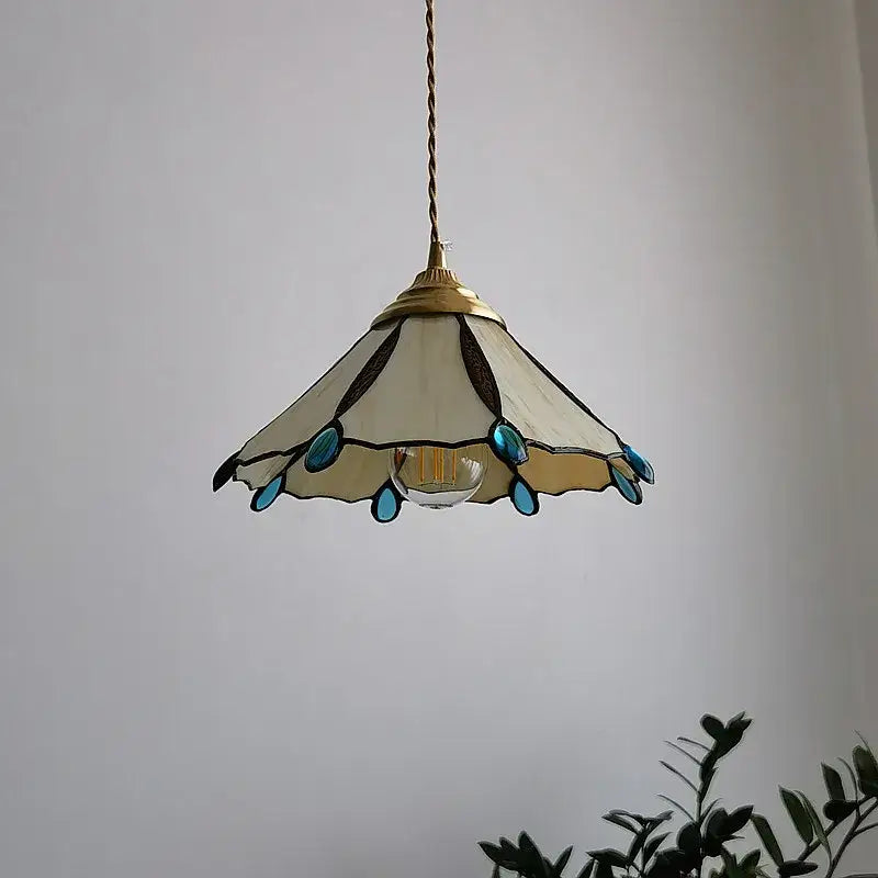 Japanese stained glass led pendant light kitchen island decor