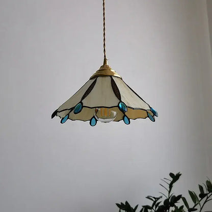 Japanese stained glass led pendant light kitchen island decor