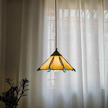 Japanese stained glass led pendant light kitchen island decor
