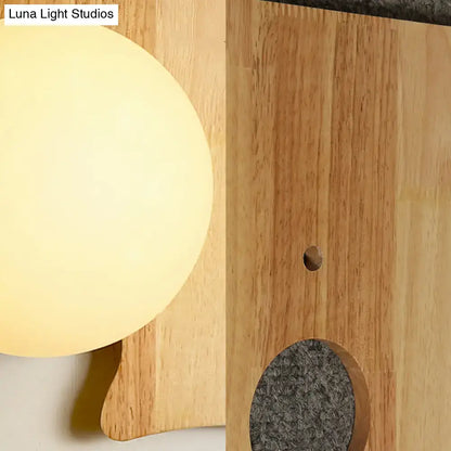 Japanese style beige wooden puzzle base wall light for corridor
