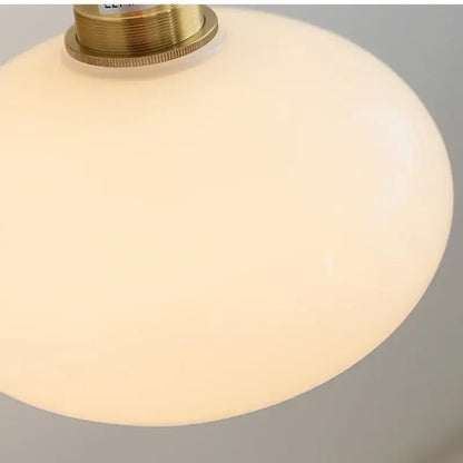 Japanese style brass and white glass wall sconce bedroom pull light