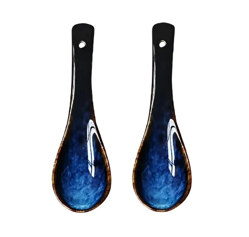 Japanese style deep blue ceramic salad bowl set dining room tableware