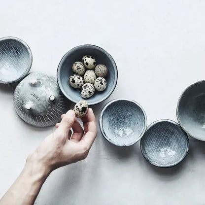 Japanese style matte gray small sauce dishes rice bowl dining room