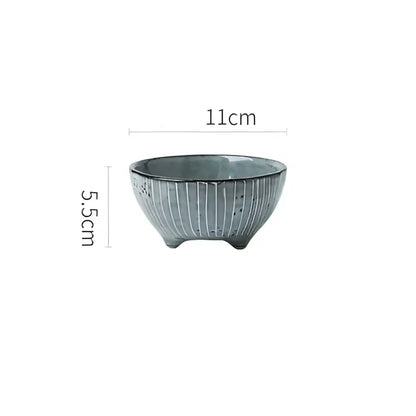 Japanese style matte gray small sauce dishes rice bowl dining room