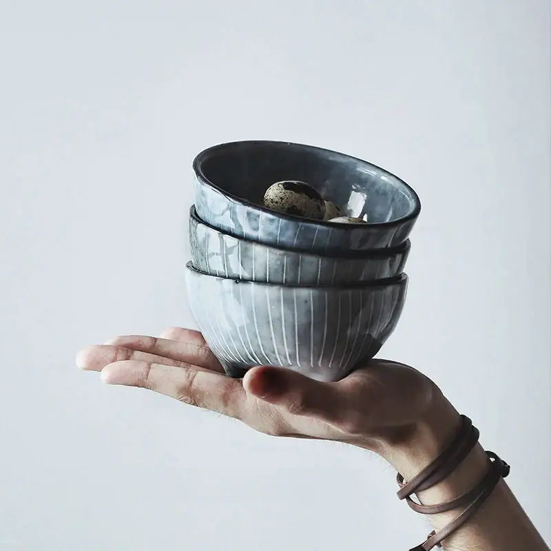 Japanese style matte gray small sauce dishes rice bowl dining room