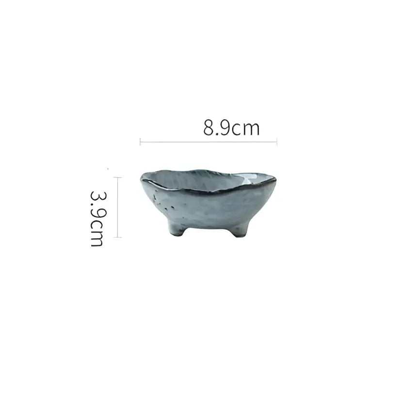 Japanese style matte gray small sauce dishes rice bowl dining room