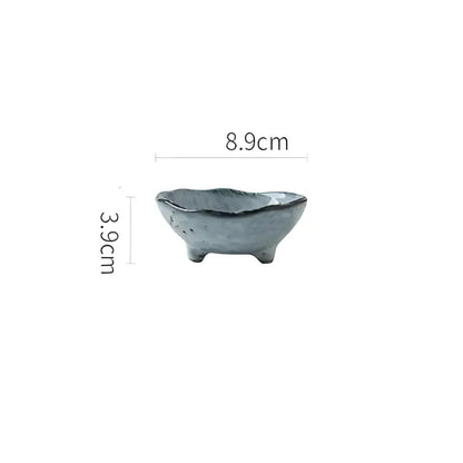 Japanese style matte gray small sauce dishes rice bowl dining room