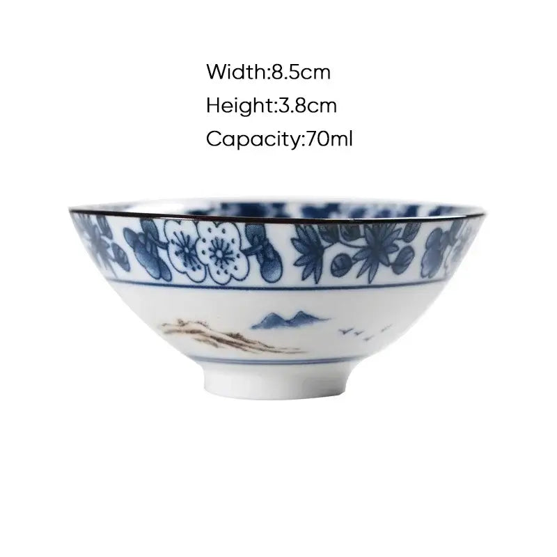 Japanese style multi color ceramic kung fu tea cup set dining room