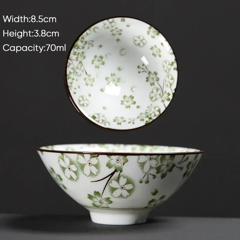 Japanese style multi color ceramic kung fu tea cup set dining room