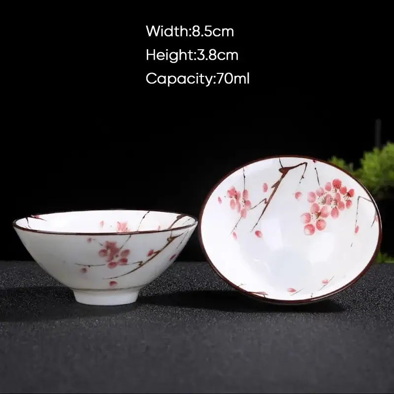 Japanese style multi color ceramic kung fu tea cup set dining room