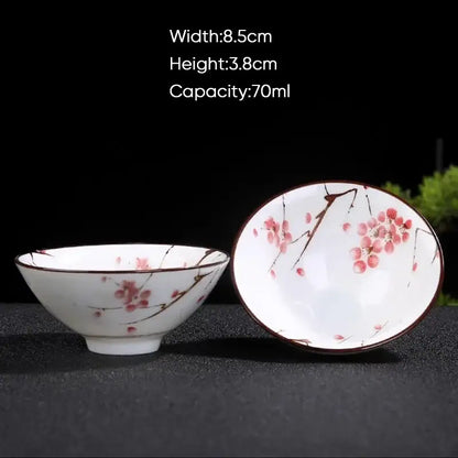 Japanese style multi color ceramic kung fu tea cup set dining room