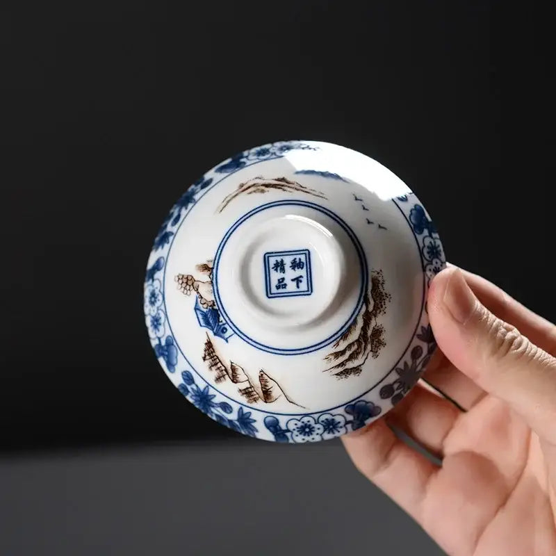 Japanese style multi color ceramic kung fu tea cup set dining room