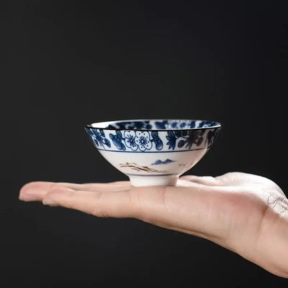 Japanese style multi color ceramic kung fu tea cup set dining room