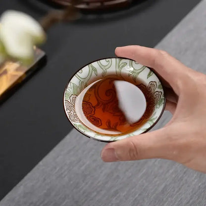 Japanese style multi color ceramic kung fu tea cup set dining room
