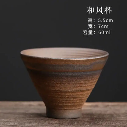 Japanese style porcelain coffee tea cup brown & gray dining room