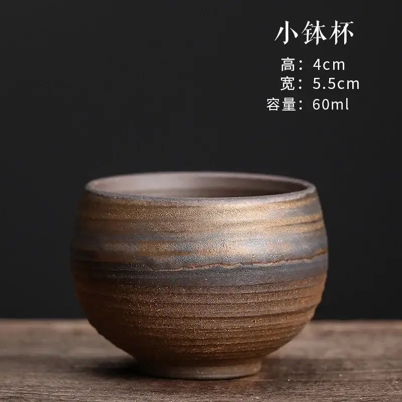 Japanese style porcelain coffee tea cup brown & gray dining room