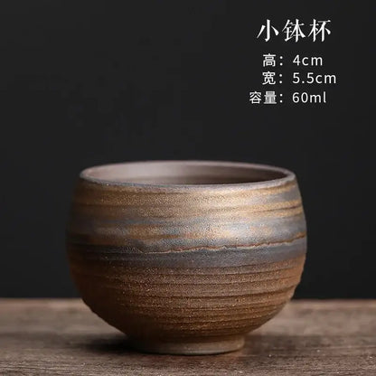 Japanese style porcelain coffee tea cup brown & gray dining room