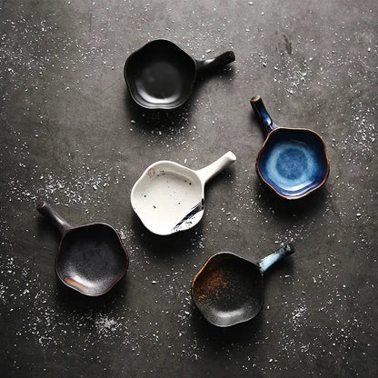 Japanese style retro ceramic sauce dish kitchen condiment bowl