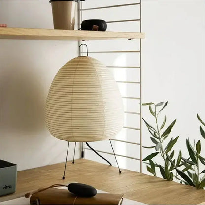 Japanese style rice paper table lamp for bedroom minimalist egg light