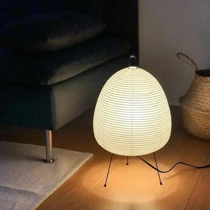 Japanese style rice paper table lamp for bedroom minimalist egg light