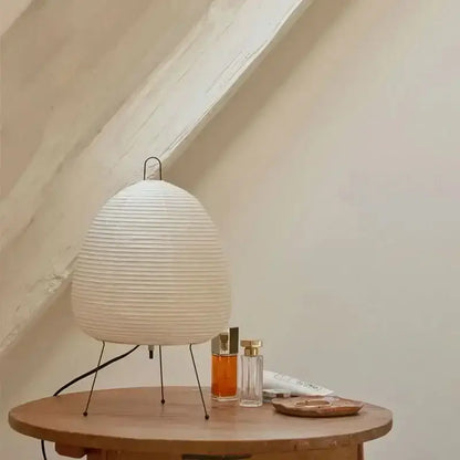 Japanese style rice paper table lamp for bedroom minimalist egg light