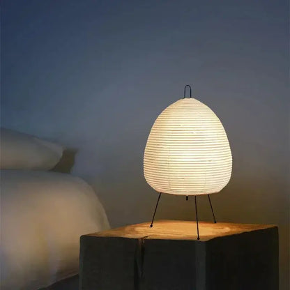 Japanese style rice paper table lamp for bedroom minimalist egg light