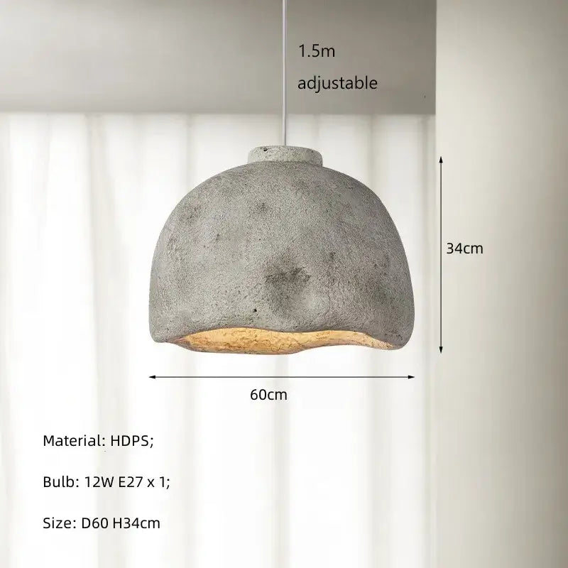 Japanese style rustic concrete resin pendant lights for dining room
