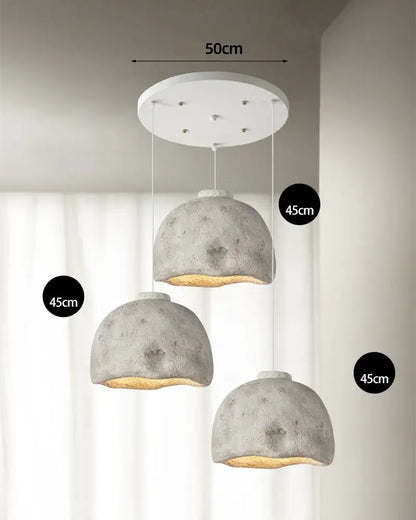 Japanese style rustic concrete resin pendant lights for dining room