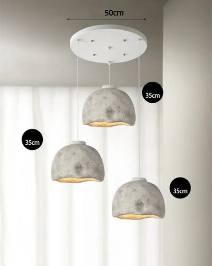 Japanese style rustic concrete resin pendant lights for dining room