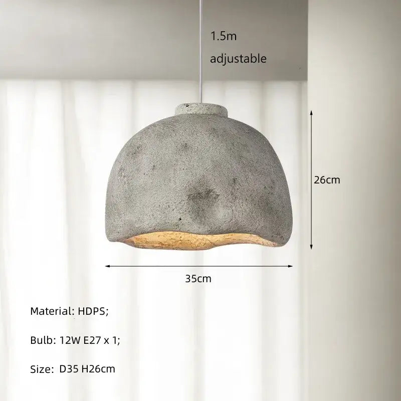 Japanese style rustic concrete resin pendant lights for dining room