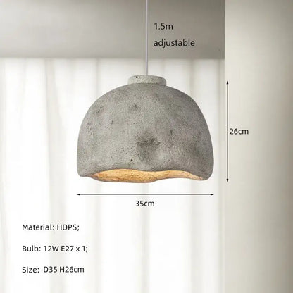 Japanese style rustic concrete resin pendant lights for dining room