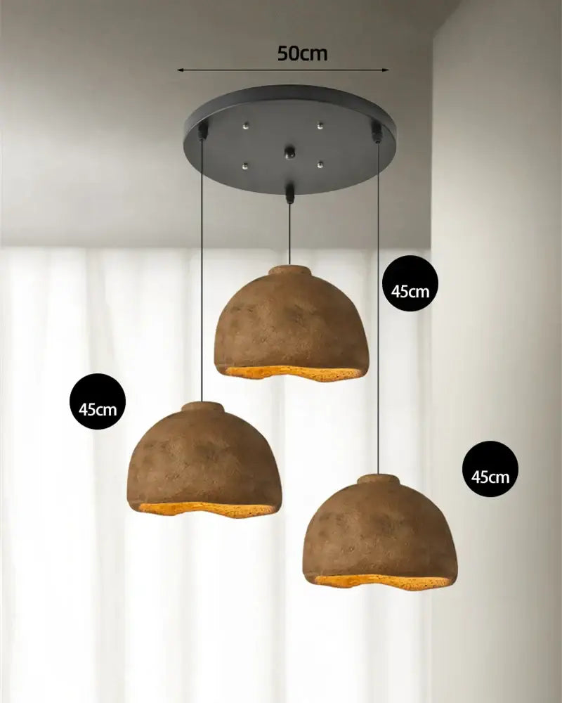 Japanese style rustic concrete resin pendant lights for dining room