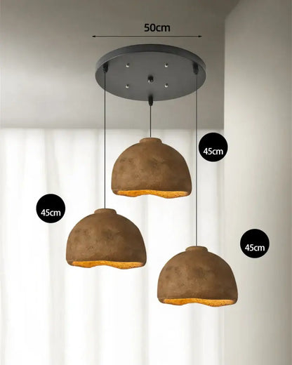 Japanese style rustic concrete resin pendant lights for dining room