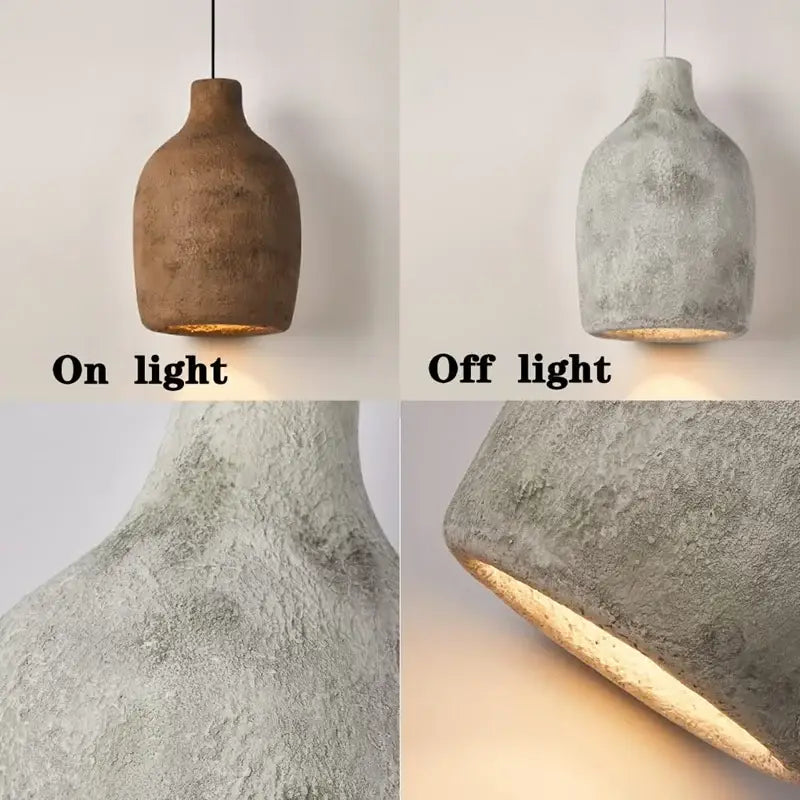 Japanese style rustic concrete resin pendant lights for dining room