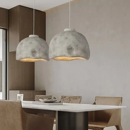 Japanese style rustic concrete resin pendant lights for dining room
