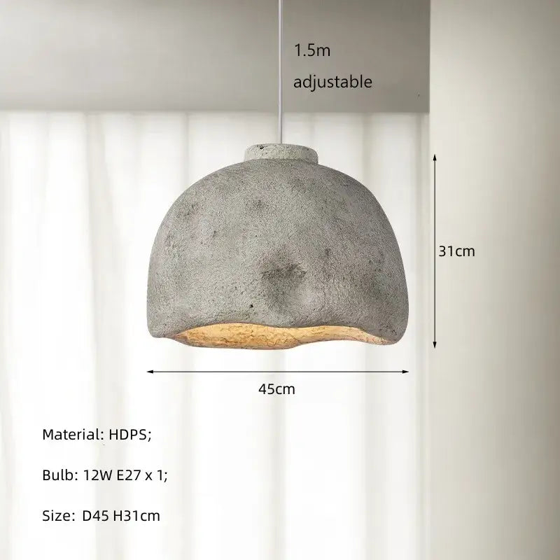 Japanese style rustic concrete resin pendant lights for dining room