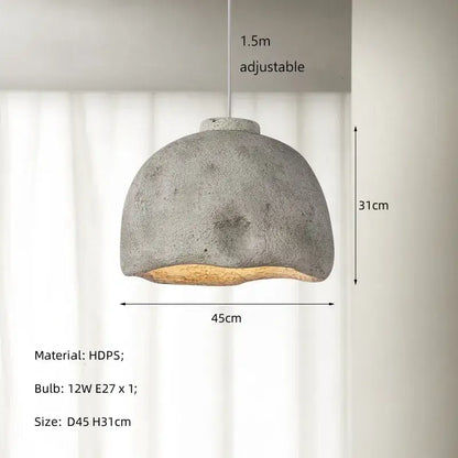 Japanese style rustic concrete resin pendant lights for dining room