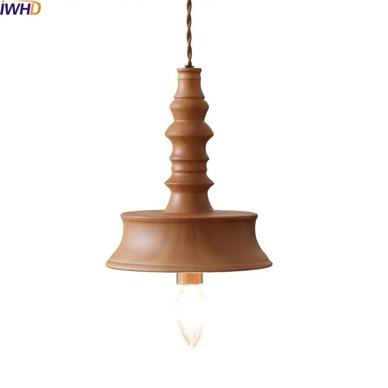 Japanese style terracotta ceramic pendant light for dining room