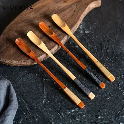 Japanese style wooden spoon set natural & dark wood kitchen tools