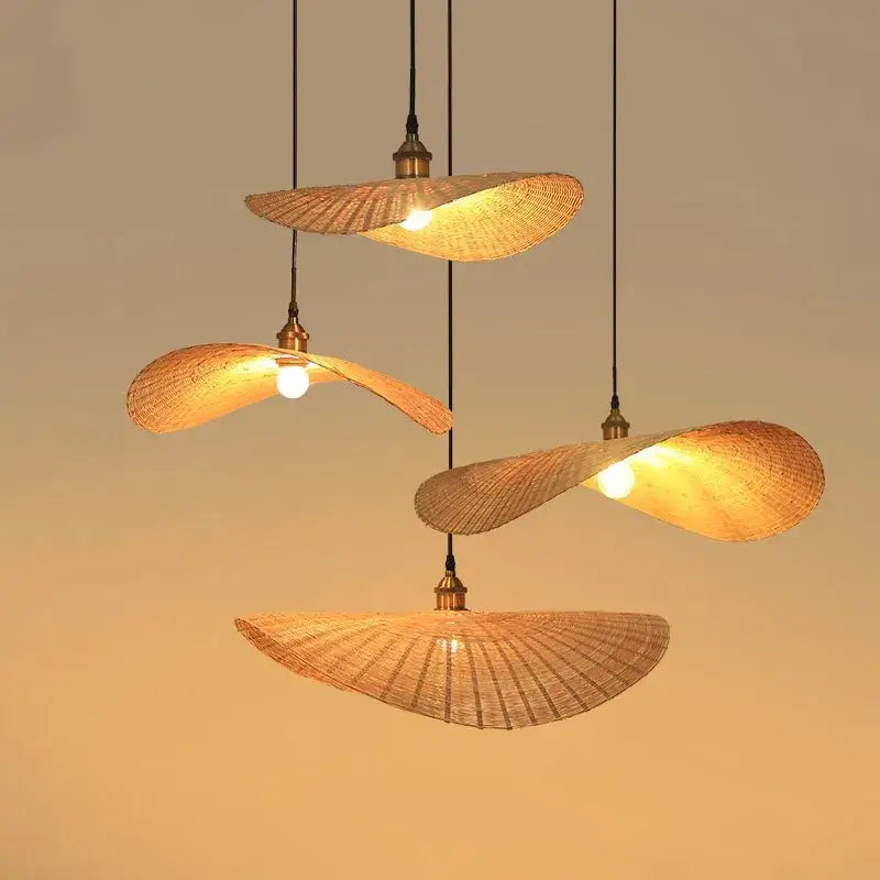 Japanese woven bamboo chandelier for living room