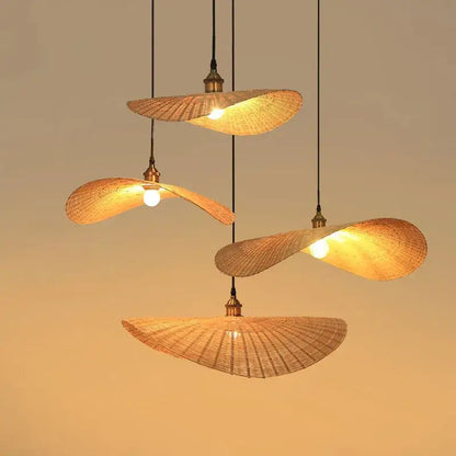 Japanese woven bamboo chandelier for living room