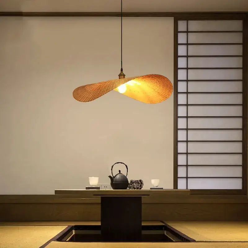 Japanese woven bamboo chandelier for living room